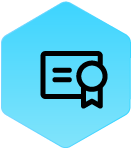 Wound Logix Icon - Certificate in a blue hexagon